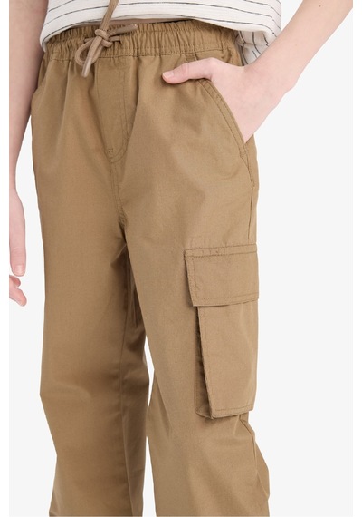Defacto Erkek Çocuk Kargo Jogger Standart Paça Paraşüt Pantolon E5036a825spbn295 Kahve