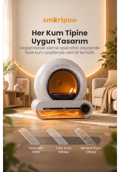Smartpaw Nova Cat Pro Akıllı Otomatik Kedi Tuvaleti Distribütör Garantili