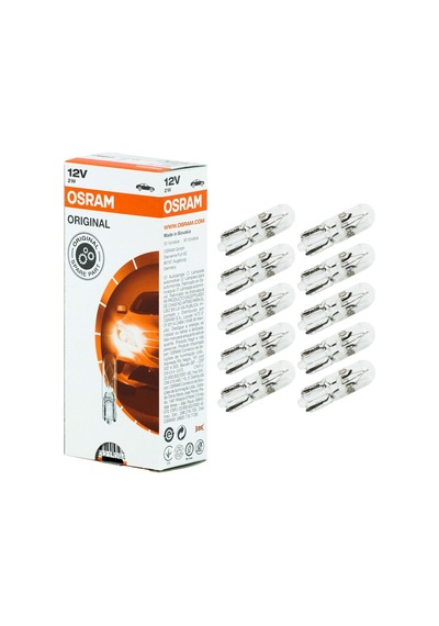 12V 2W T5 Dipsiz Gösterge Kadran Ampulü 10 Adet Osram 2722 10X 548130463