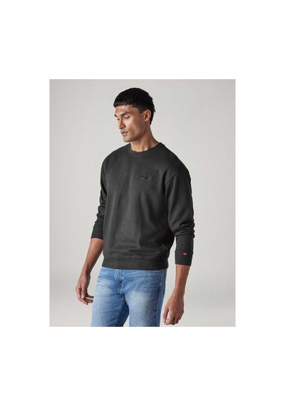 Levi's Relaxed Erkek Bisiklet Yaka Logolu Siyah Sweatshirt - A8398-0098