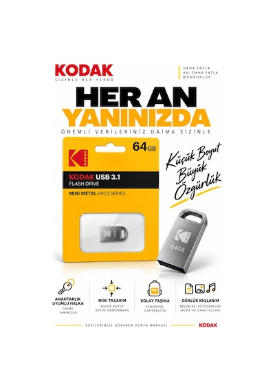 K903 64gb Usb 3.1 Mini Metal Flash Bellek Kompakt Taşınabilir Usb Bellek