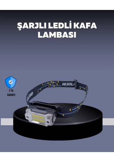 Usb Şarjlı Mini Led Kafa Feneri 50m Odak 150m Geniş Aydınlatm Çok Renkli