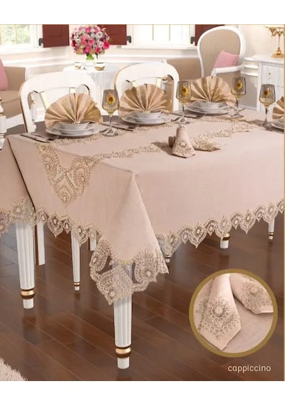 Kartanesi Gardenya Keten Yemek Takımı Masa Seti 12 Kişilik 26 Parça Supla Runner Set Kapiçino Karışık Kartanesi Gardenya Keten Yemek Takımı Masa Seti 12 Kişilik 26 Parça Supla Runner Set Kapiçino Karışık
