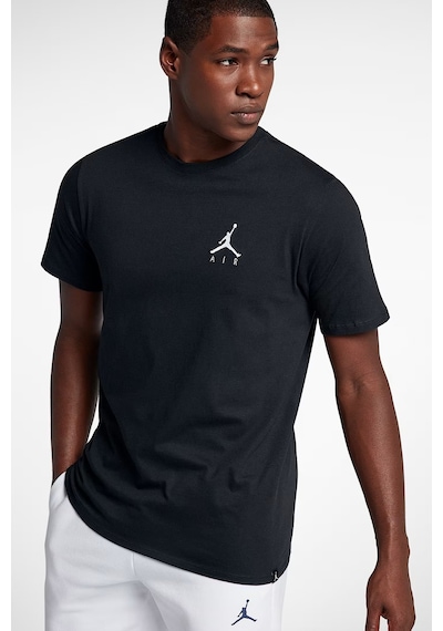 Nike Jordan Jumpman Air Unisex Balck Tee Jordan Nakış Logolu Tişört Siyah Siyah