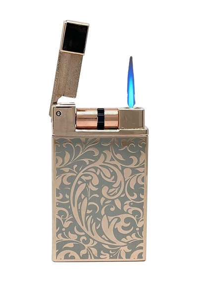 Zenit Rose Gold & Gri Floral Desenli Pürmüz Alevli Özel Seri Çakmak Rose