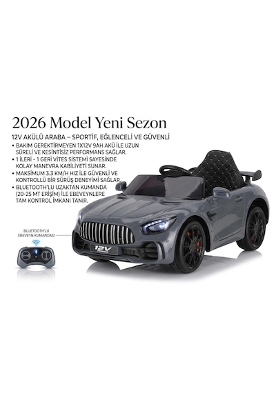 Öykü Bebek Dünyası 444 Gtr 12 Volt Lüks Akülü Araba Antrasit