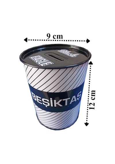 Beşiktaş Metal Kumbara Orta Boy 1 Adet Bjk Kumbara Taraftar Kumbara Kara Kartal 12x9 cm