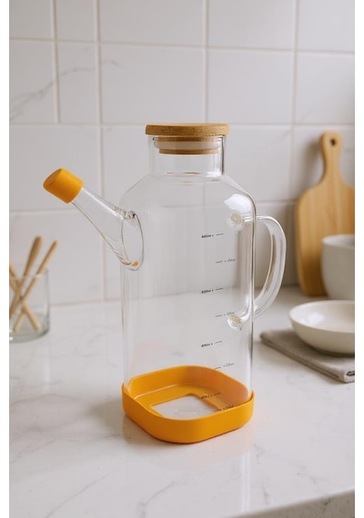 Bambum Petto - Bambu Kapaklı Yağdanlık 800ml Turuncu
