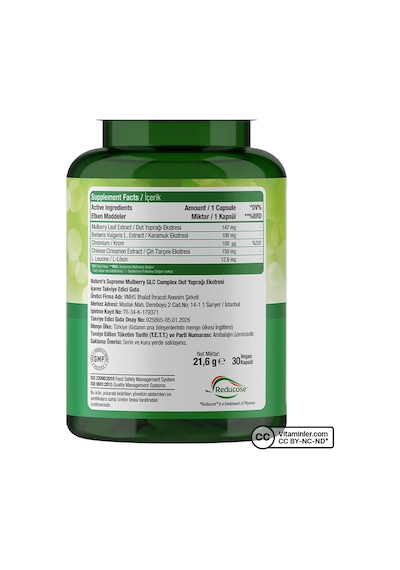 Natures Supreme Reducose Mulberry Glc Complex 30 Kapsül Aromasız