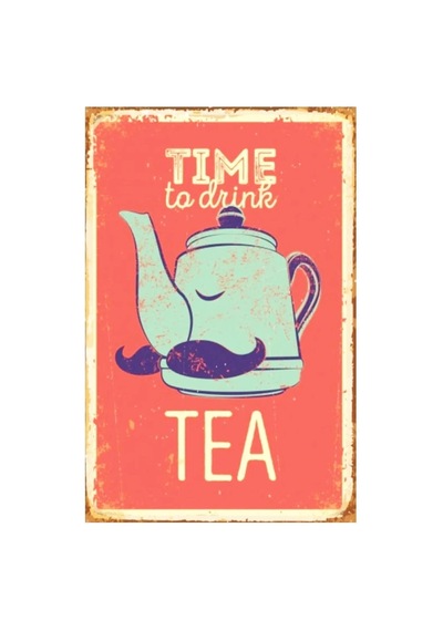 Time To Drink Tea Retro Vintage Drtr0126 Ahşap Mdf Tablo