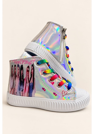 Nese Shoes Manifest, Unicorn Baskılı Kız Çocuk Işıklı Sneaker.spor Ayakkabı Gri