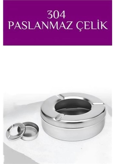 Inox Çelik Küllük 13cm X 4 Cm Modern, Hijyenik Ve Dayanıklı Tasarım 721604