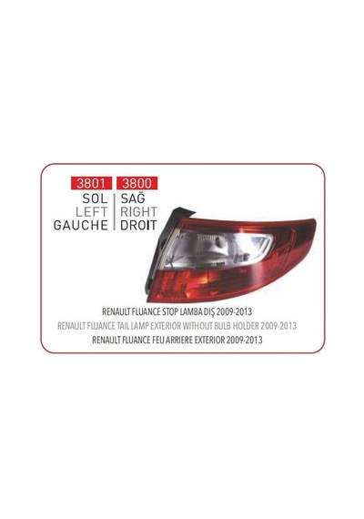 PLEKSAN 3801 STOP LAMBASI SOL FLUENCE 10-