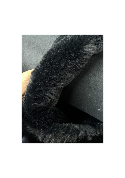 1000 Gr Tavşan Tüyü Peluş Kumaş 50x150 Cm A Kalite, Ultra Yumuşak, Tüy Dökmez Siyah Siyah