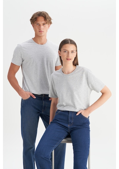 AC&Co / Altınyıldız Classics 4A4800000001GMJXS Slim Fit Bisiklet Yaka Pamuklu Erkek Tişört Gri Melanj
