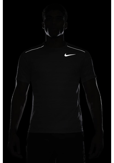 Nike Miler Dri Fit Running Tee Grey Reflektörlü Koşu Antrenman Tişörtü Gri