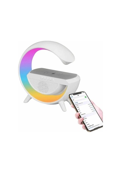 Hubrendy Tekno Bluetooth Hoparlör G Şekli Atmosfer Akıllı Rgb Lamba Wireless Kablosuz Şarj