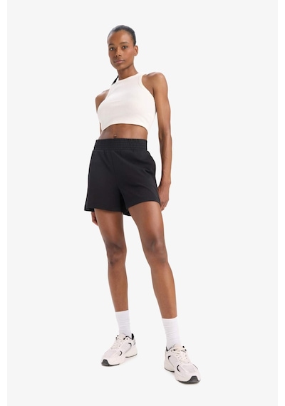 DeFactoFit Oversize Geniş Kalıp Kısa Paça Sporcu Şort C6135AX25SMBK81 Siyah