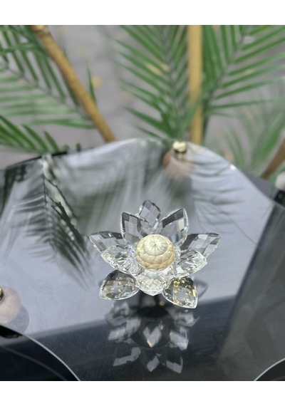 Elara Dekoratif Ayaklı Lotus Beyaz
