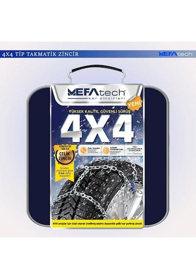 Mefatech Oto Lastik Kar Zinciri 255/45/r19 4x4 Tipi Takmatik Kolay Montaj Binek Suv Minibüs 10 CM