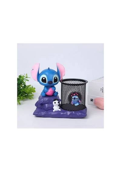 Stitch Figürlü Kalemlik Ve Masaüstü Organizer Dekoratif Metal Kalem Tutucu Diğer
