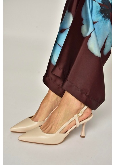 Fox Shoes U480441109 Ten İnce Topuklu Kadın Abiye Ayakkabı Ten
