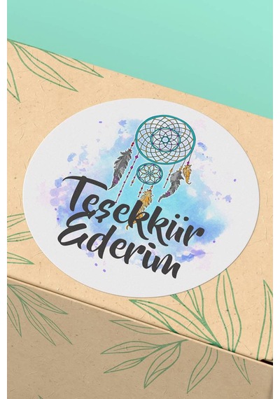Düş Kapanı Teşekkür Sticker 3x3cm St2372 Çok Renkli
