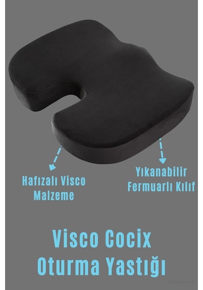 Visko Cocix Minder Oturma Minderi Basur Minderi Ortopedik Oturma Minderi Simidi Yastığı Beyaz