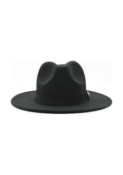 Külah Erkek Fedora Şapka-Siyah-Siyah-Standart