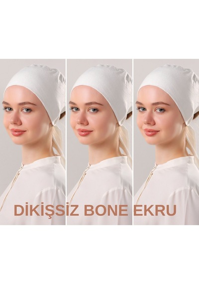 Melodi Scarf Kadın Tesettür Dikişsiz Set Bone Ekru 3 Adet Bağlamalı Penye Bone Ekru Melodi Scarf Kadın Tesettür Dikişsiz Set Bone Ekru 3 Adet Bağlamalı Penye Bone Ekru