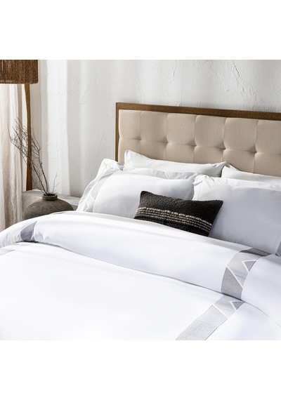 Chakra Free Bambu Extra King Size Nevresim Seti 260x220 Cm Beyaz/gri