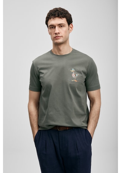 Lufian Fınx Modern Grafik T- Shirt Koyu Yeşil Koyu Yeşil 111020313100610