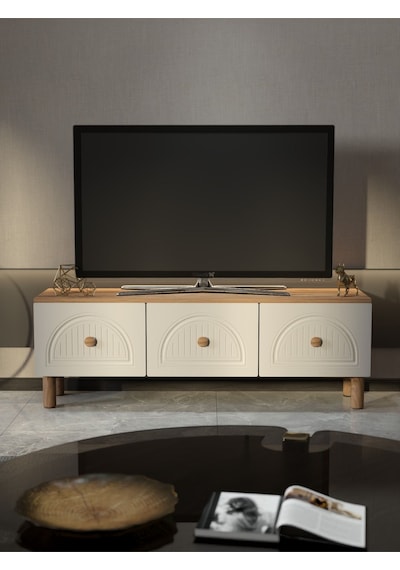 Bohem Tarz 135cm 3 Kapaklı Mdf Kapak Tv Ünitesi Kahverengi