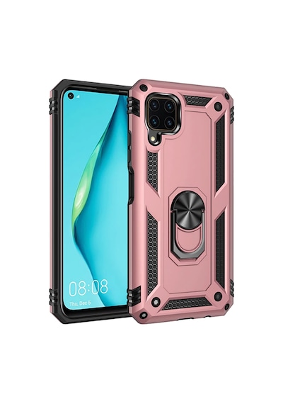 Huawei P40 Lite Kılıf Vega Tank Sert Yüzüklü Standlı Zırh Koruma Kapak