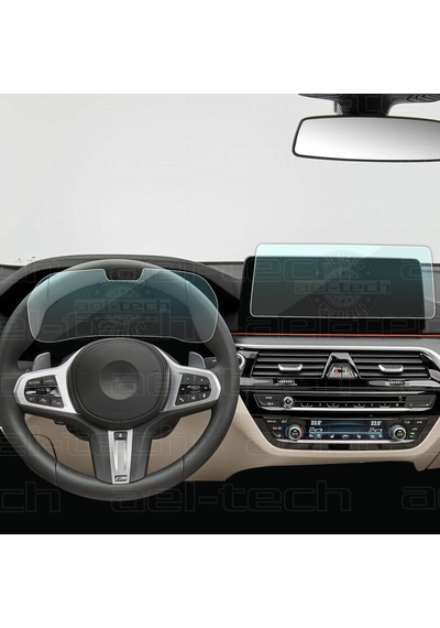 Ael-Tech Bmw 6 Serisi Dijital Gösterge Ve 12,3 İnc Navigasyon Uyumlu Nano Ekran Koruyucu 2li Set