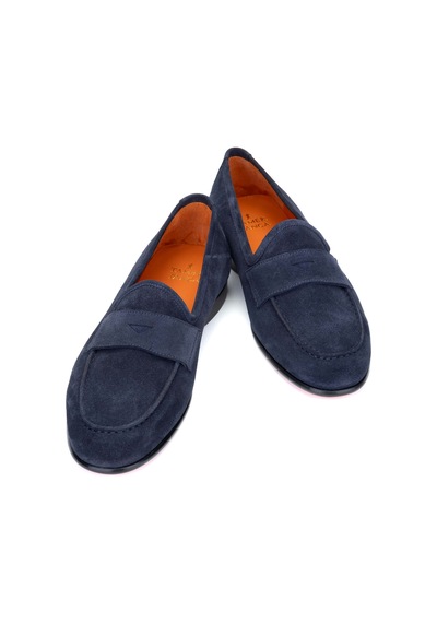 Tamer Tanca Erkek Hakiki Deri Lacivert Süet Loafer Ayakkabı 1016 1455 Erk Ayk Y24 Lacı Suet Lacivert