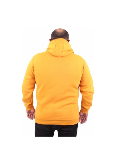 Moc Grande Mocgrande Fermuarlı Kapuşonlu Büyük Beden Sweat Time Money 23218 Hardal