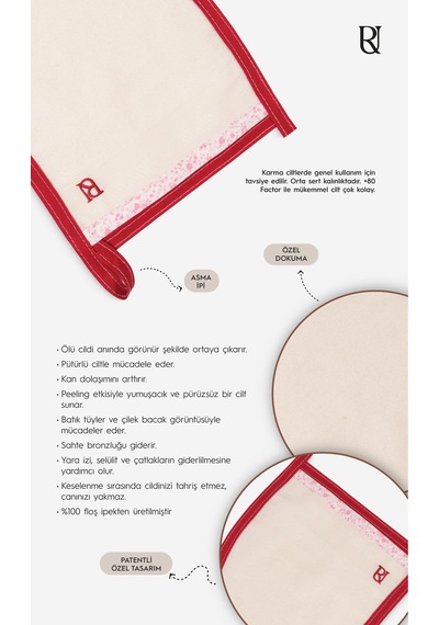 +80 Factor Kırmızı Kalın Banyo Duş Kesesi Peeling Eldiveni %100 Floş İpek Premium Kadın Ve Erkekler