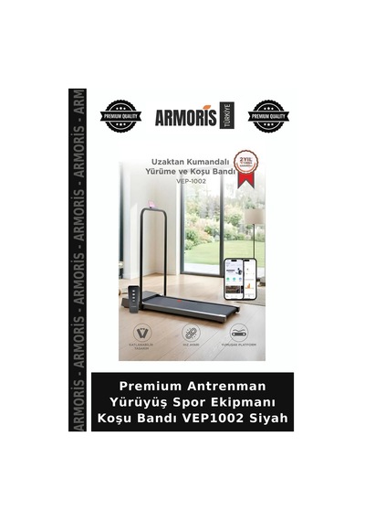 Premium Antrenman Yürüyüş Spor Ekipmanı Koşu Bandı Vep1002 Siyah
