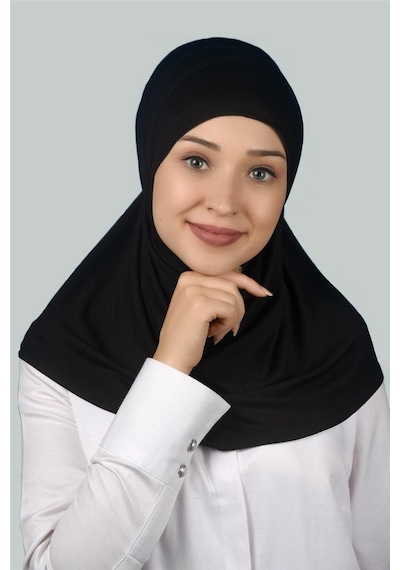 Altobeh Hazır Türban Pratik Eşarp Tesettür Hijab - Namaz Örtüsü -Siyah