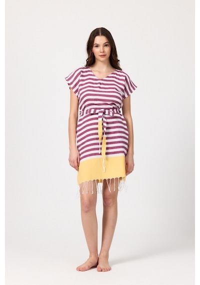Mulberry Miya Tunik Plaj Elbisesi %100 Pamuk Sarı