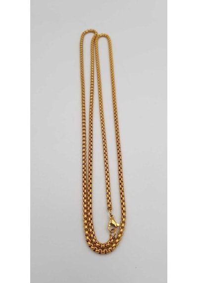 80 Cm Uzunluk Unisex Vip Çelik Arnavut Zinciri Model Sarı Renk Kolye Sarı