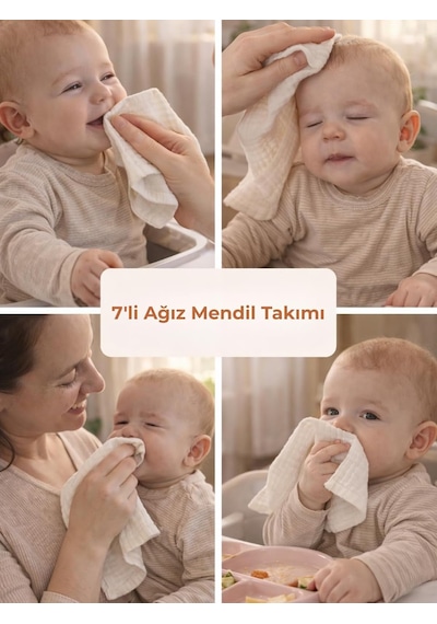 100x100 Cm Müslin Bebek Battaniye Seti Çok Renkli