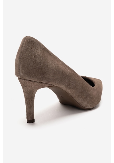 Luvi Shoes Clyde Vizon Süet Hakiki Deri Kadın Topuklu Ayakkabı