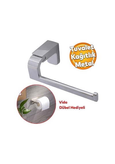 Tr Tuvalet Kağıtlık Aparat Açık Wc Kağıt Standı Bez Havluluk Paslanmaz Metal Sağlam Vidalı Krom Renk Diğer