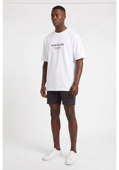 Blow Up Future Gen Club Oversize Erkek T-shirt 141228 Beyaz