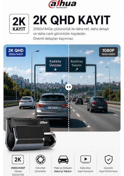 S6 2k 1920p 1080p G-sensör Gece Görüş Destekli Döngüsel Kayıt Yapabilen Geniş Açılı Mobil Uygulamalı Ön Ve Arka Çift Araç İçi Kamera