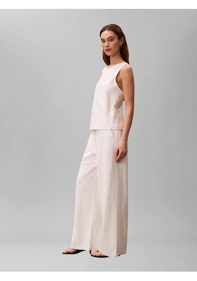 Calvin Klein Hvy Textured Shıne P, Yas, 4 Beyaz Kadın Pantolon