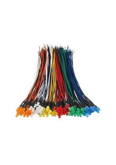 12v 5mm Diffused Mantar Led 0,22mm²20 Cm Kablolu Sarı 5adet