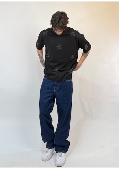 Zaee Star Baskılı Oversize Tişört Çok Renkli